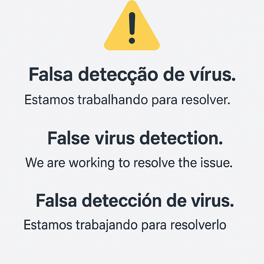 Aviso de Falsa Detecção de Vírus
